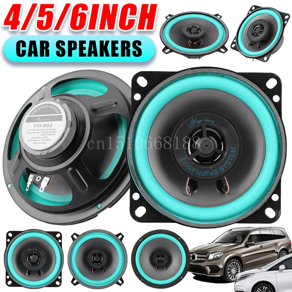 4/5/6 Inch Car Speakers 100/160W HiFi Coaxial Subwoofer Universal Automotive Audio Music Full Range Frequency Car Stereo Speaker