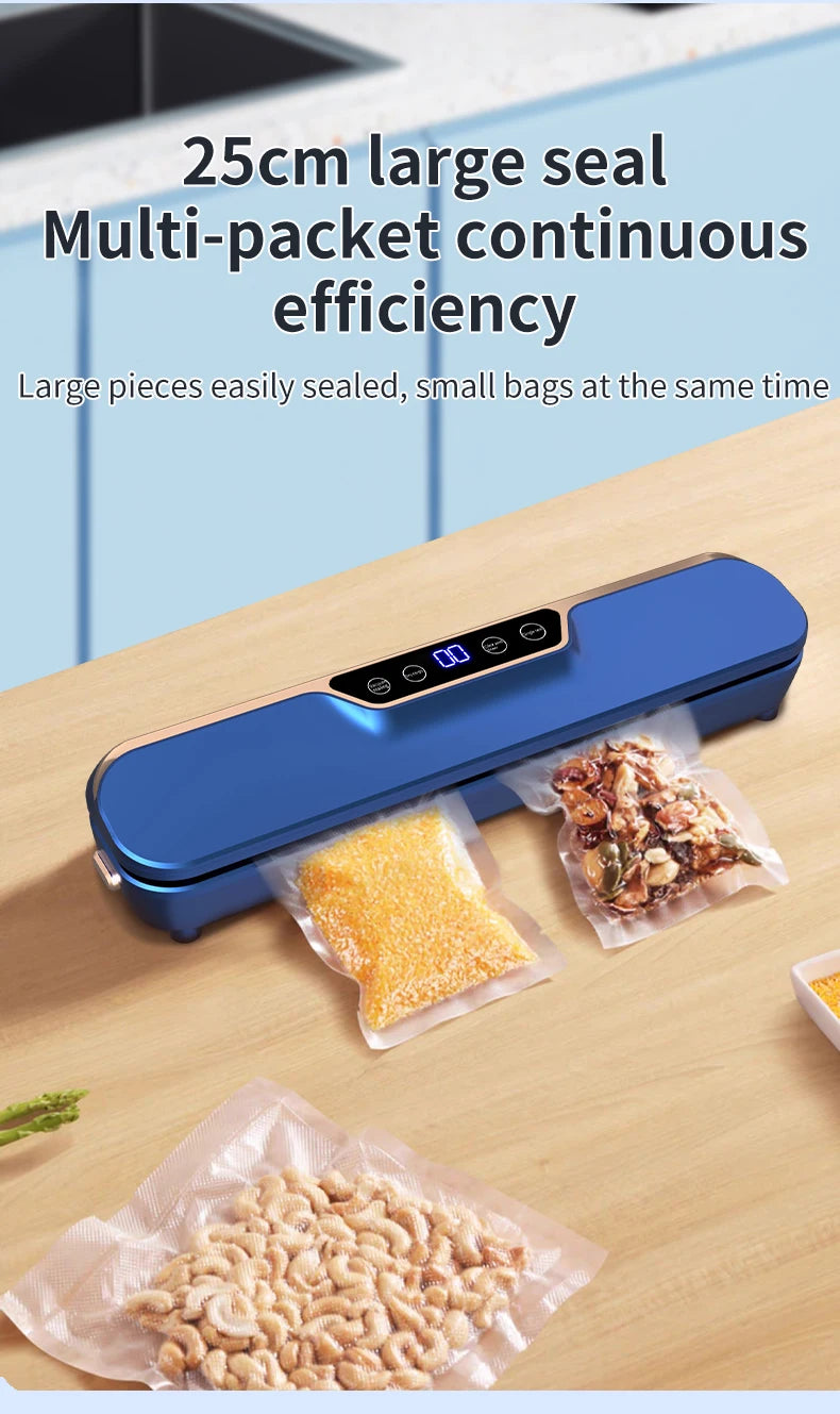 New LCD touch screen household food automatic vacuum sealing machine, with high suction force and simple operation