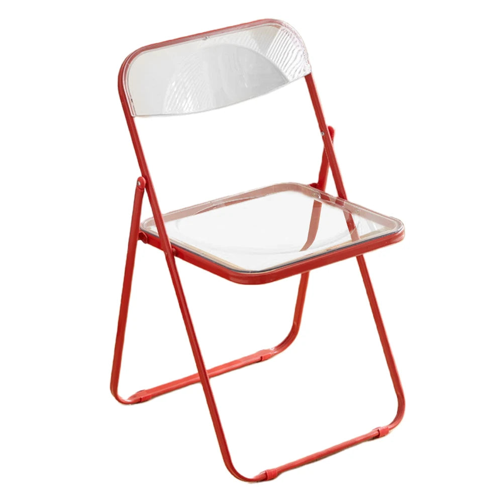 Transparent Folding Chair with Reinfoced Steel Chrome Frame Office Chairs Computer Armchair Furniture Desk Chairs Set for Indoor