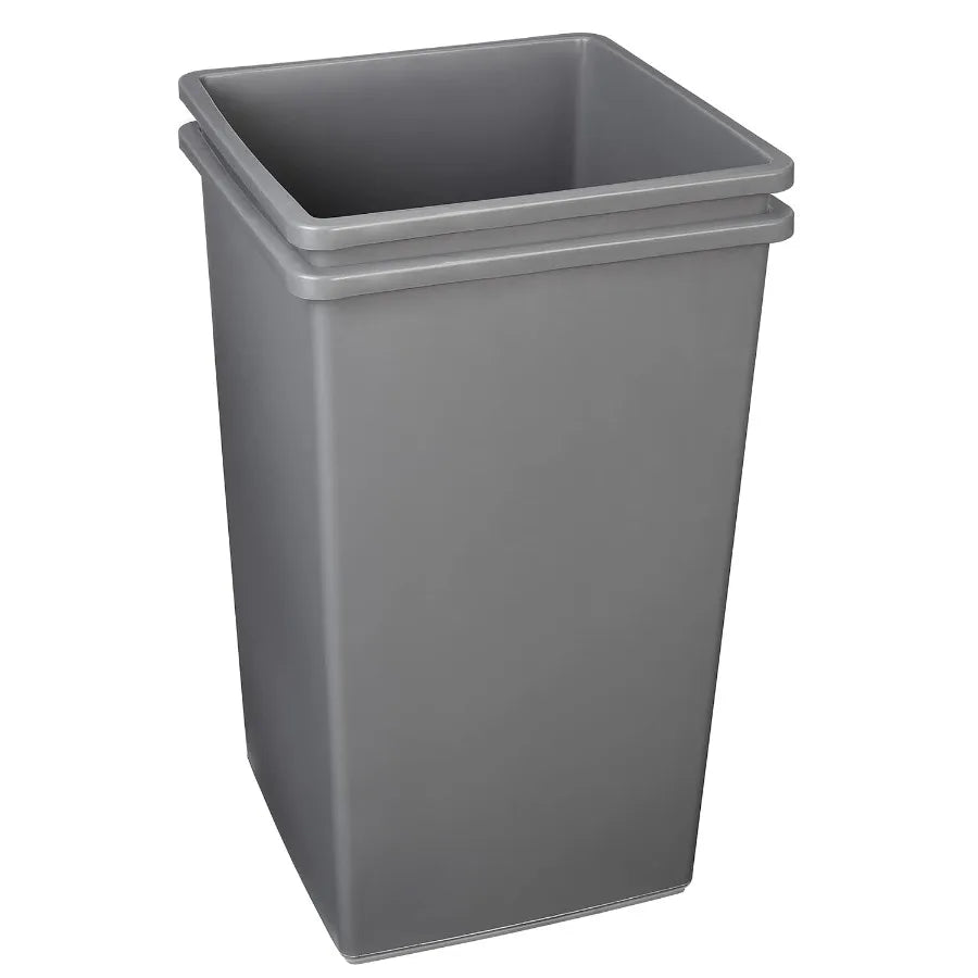 Square Waste Container 25 gallons Pack of 2 Grey (Previously AmazonCommercial brand)