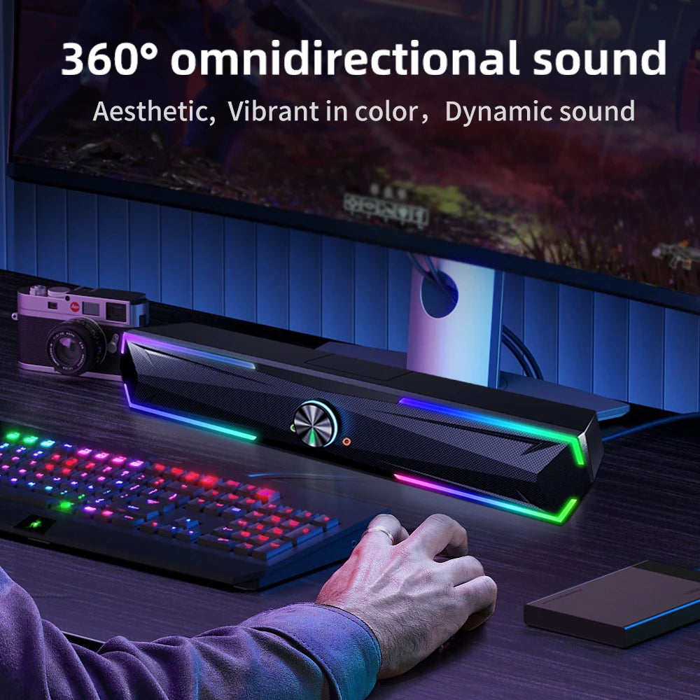 4D Computer Speaker Soundbar Stereo Game Subwoofer 2.0 Bluetooth For Macbook Laptop Notebook PC Music Player Wired Loudspeaker