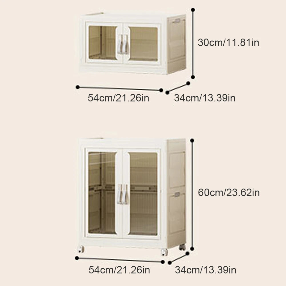 New Storage Cabinet Home Furniture Modern Simple Wardrobes for Bedroom Multi-Function Portable Closet Organizer with Clear Door