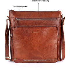 Large Soft Real Leather Women's Crossbody Handbag Triple Zip Premium Sling Crossover Shoulder Bag