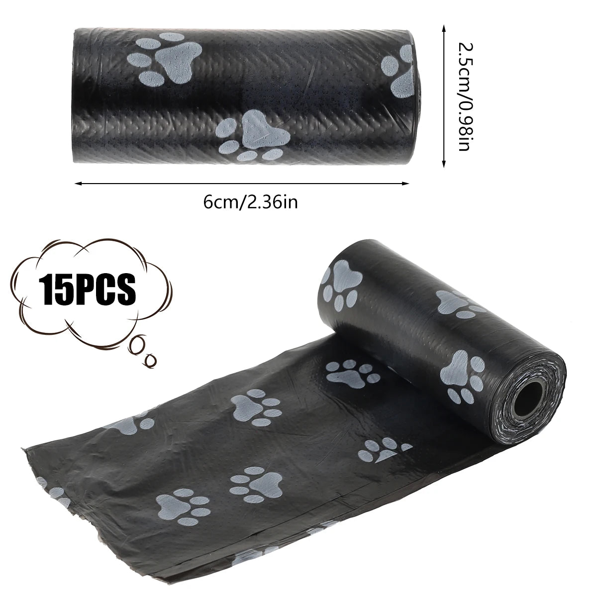 Dog Poo Bags 30/60 Rolls Biodegradable Poop Waste Bag Refill Rolls for Dogs 1 Adjustable Dispenser 100% Leak Proof Dog Waste Bag