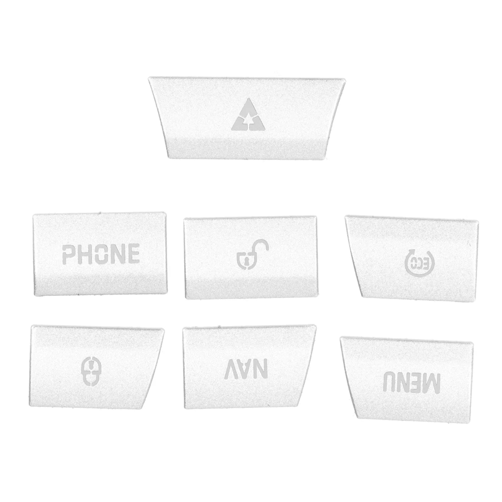 7Pcs Multimedia Panel Button Cover Sticker Silver Aluminium Alloy Fit for Jaguar XF 2012‑2015