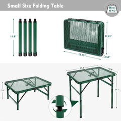 Small Folding Table Easy for Storage Compact and Portable Picnic Table for Grill Outdoor Camping Garden Patio Dining BBQ Party