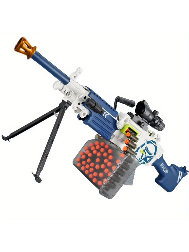 M249 LMG Machine Gun Foam Dart Blaster Heavy Machine Gun Toy Manual/Electric Function