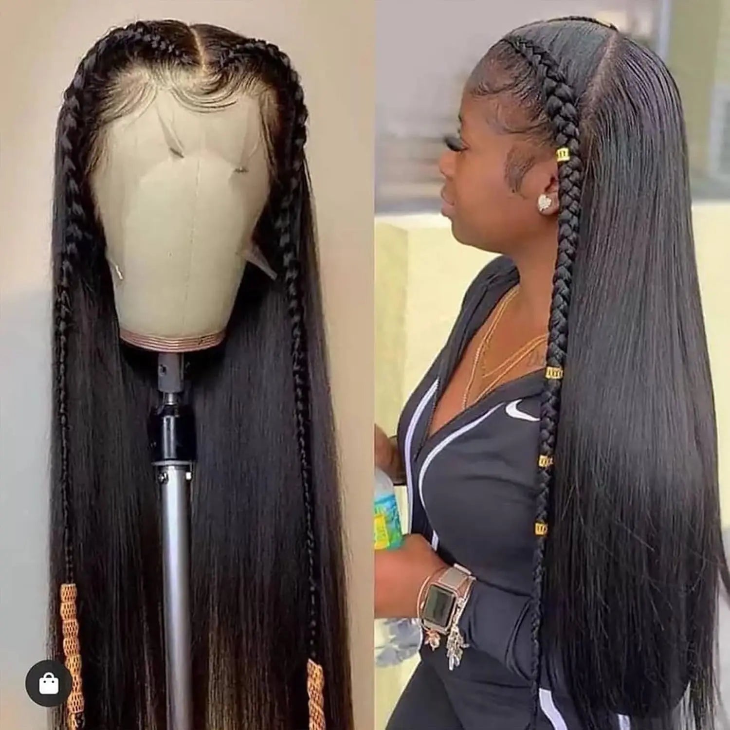 Straight Lace Front Wig Long Straight Black Lace Front Wigs HD Transparent 13x4 Lace Frontal Wig Brazilian Human  For Black Wome