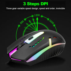 T25 Wired Keyboard Mouse Set LED Luminous E-sports Desktop Computer Laptop Office Imitation Mechanical Tactile Game Keyboards