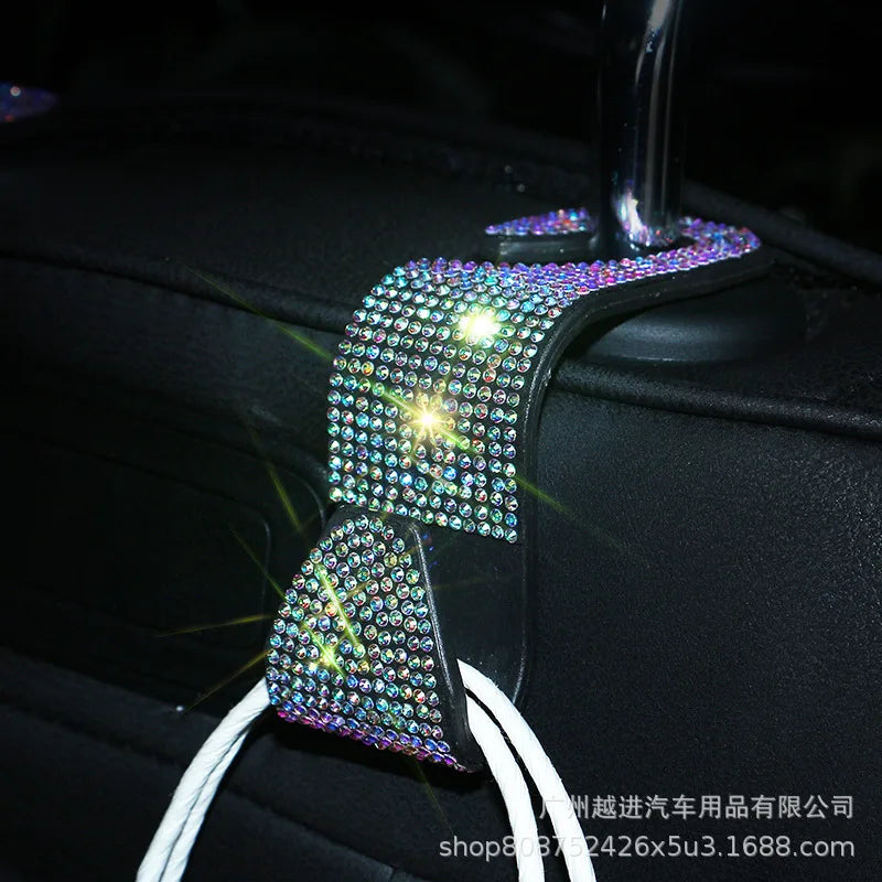 Bling Vehicle Seat Headrest Hook Front Seat, Car Hook Bling Automotive Hangers for Purse, Bag, Handbag, Grocery, Car Accessories