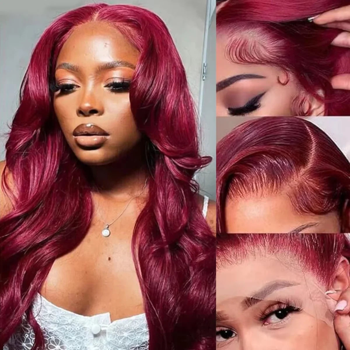 Body Wave 13x6 Transparent Lace Front Human Hair Wig 99J Burgundy 13x4 hd Lace Frontal Wigs For Women Colored 30 inch Wigs