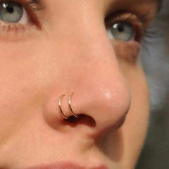 Set of Shiny Geometric Nose Rings - Exquisite and Simple Design Ensures Long-Lasting Wear, Ideal for Prom and Special Occasions