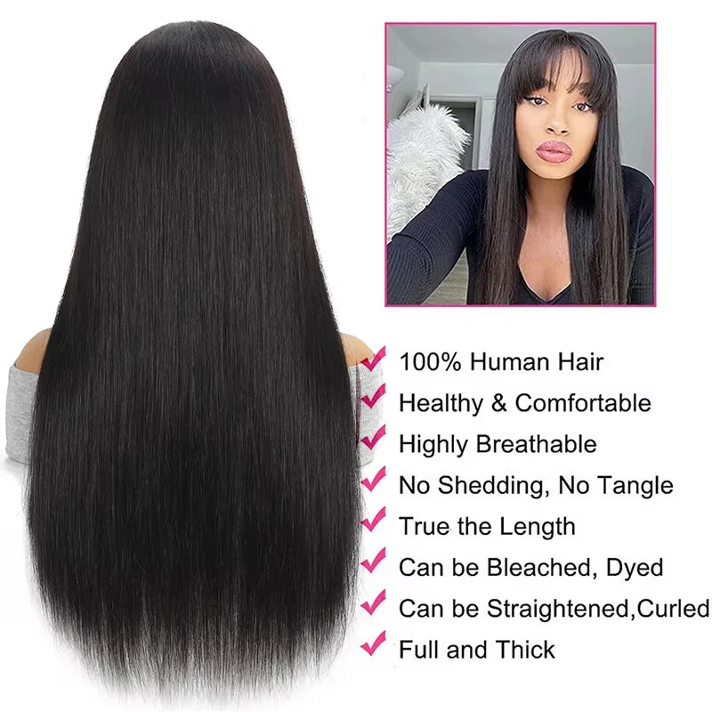 Bone straight 3x1 hd lace frontal human hair wig for women 30 inch lace front brazilian tansparent Full Machinew wigs on sale