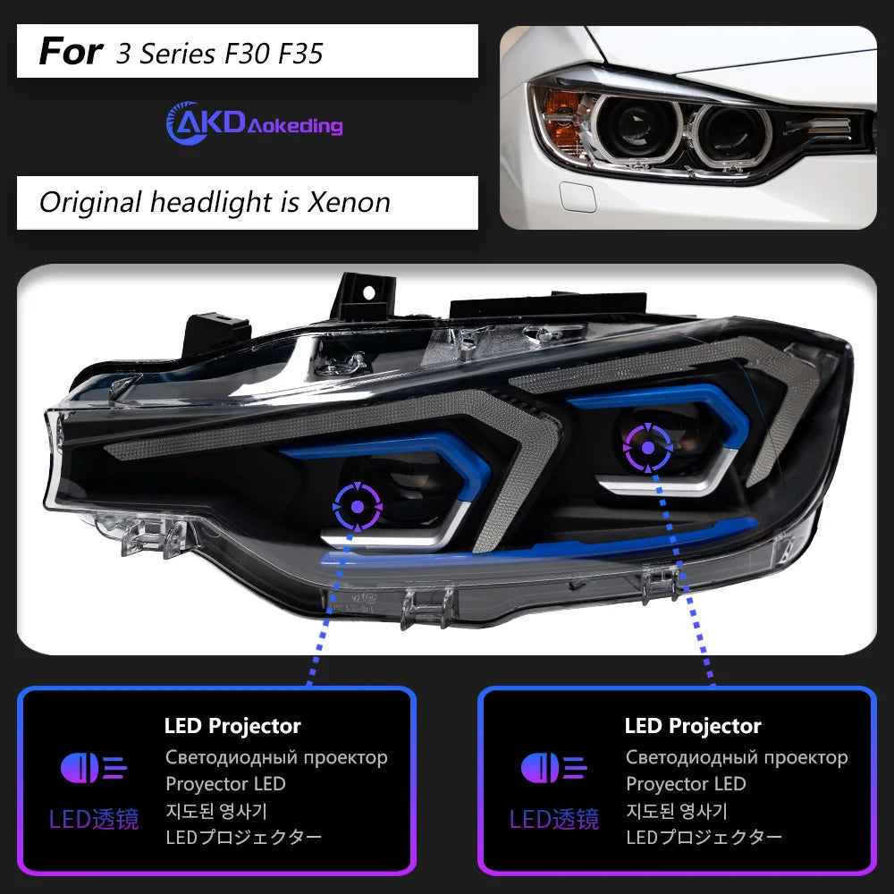 Car Lights for BMW F30 LED Headlight Projector Lens F31 Head Lamp 318i 320i 325i 328i 330i 335i DRL Automotive Accessories