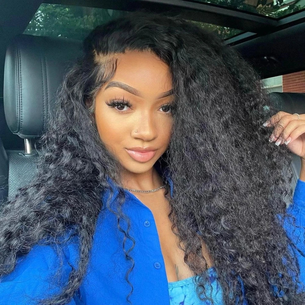 250 Density Deep Wave 360 Lace Front Human Hair Wigs Pre Plucked Curly Lace Front Wig Transparent Brazilian Human Hair For Women