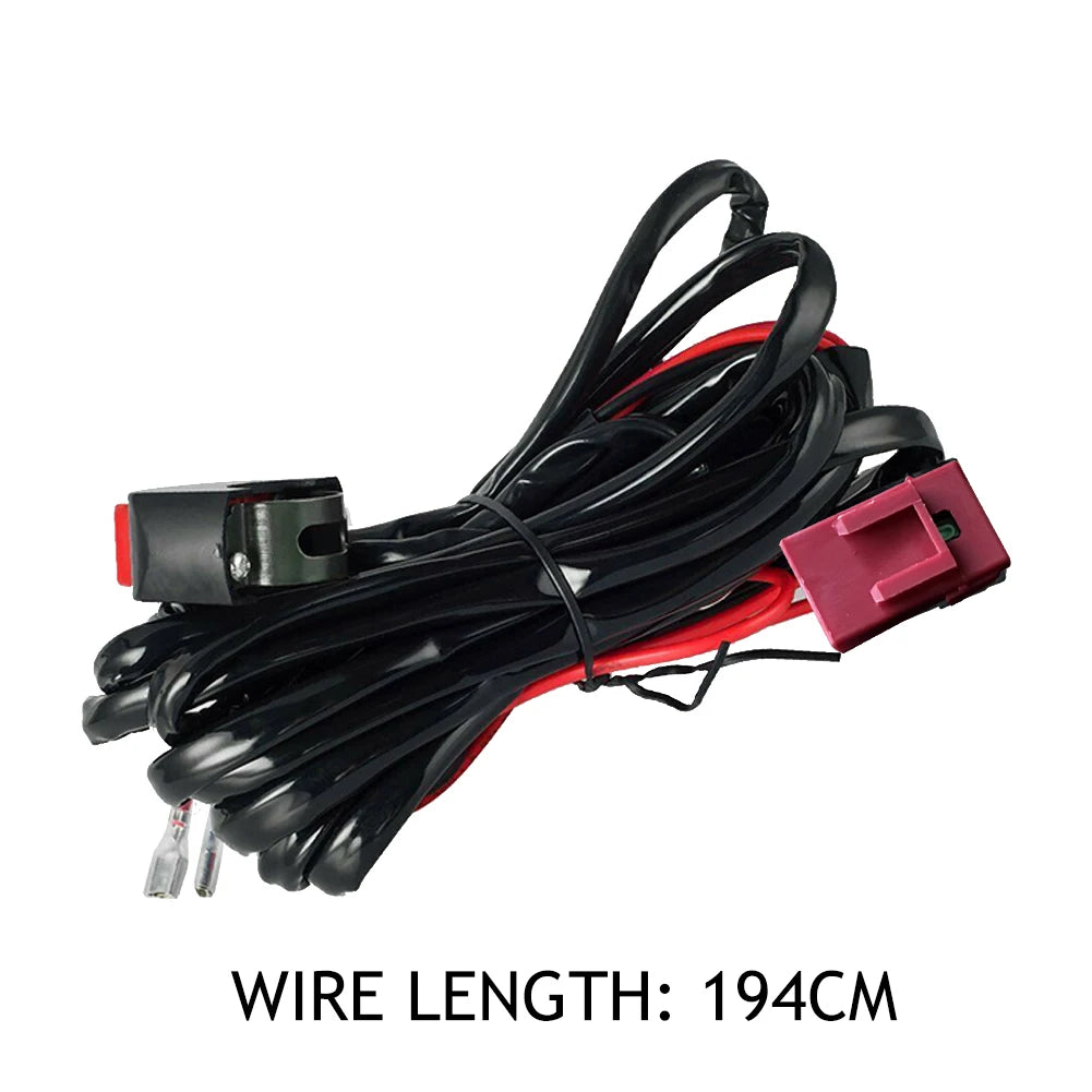 Motorcycle Fog Light Wiring Harness Socket With LED Indicator Switch Automotive Relay DC 12V Work Light Connector Accessories