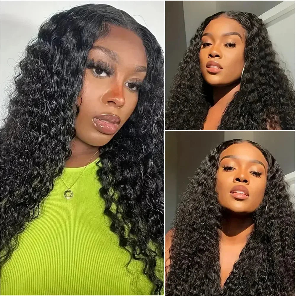 Deep Wave Lace Frontal Wigs 13x6 Hd Loose Curly Human Hair Water Wave Pre Plucked 360 Full Transparent Lace Closure Front Wig