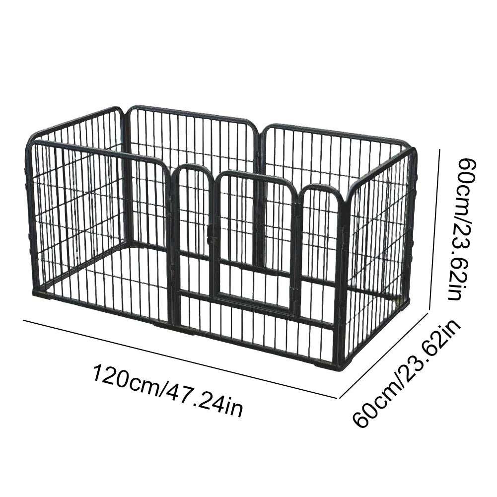 6 Panels Foldable Pet Playpen with Door Heavy Duty Dog Puppy Playpen Exercise Puppy Kennel Cage for Dog Cat Rabbit Pet Exercise