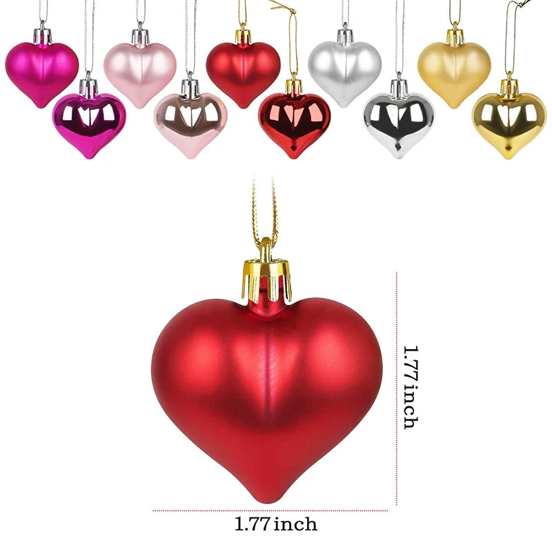 36pcs Heart-Shaped Pendant Ornaments Suitable For Valentine's Day Mother's Day Small Heart-Shaped Weddings Parties