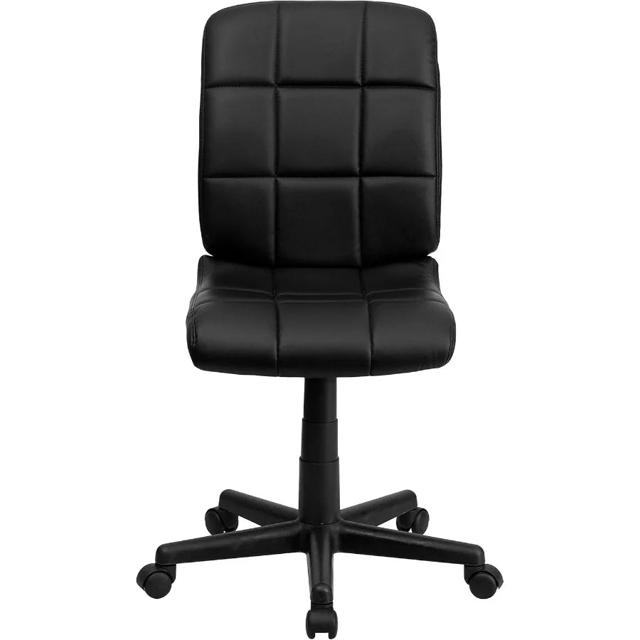 Flash Furniture Clayton Mid-Back Tufted Vinyl Upholstered Swivel Desk Chair with Padded Seat Modern Adjustable Height Padded Of