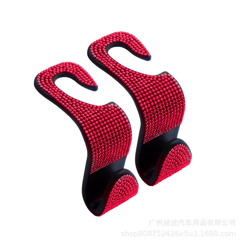 Bling Vehicle Seat Headrest Hook Front Seat, Car Hook Bling Automotive Hangers for Purse, Bag, Handbag, Grocery, Car Accessories