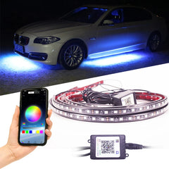 Car LED Light Bar Ambient Lamp 12V Underglow Lights RGB APP Control Automotive Decoration Atmosphere Light Universal