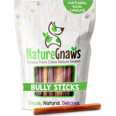 Bully Sticks for Dogs 5-6" 1Lb Mixed Thickness Long Lasting Natural Beef Chew Bones for Aggressive Chewers and Large Dogs