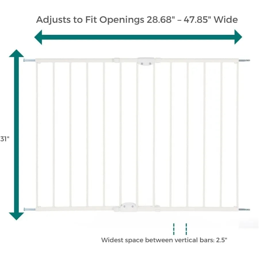 North States MyPet Wide ClearPath Staircase and Hallway Pet Gate: 28.68"-47.85" Wide Dog Gate. Hardware Mount Dog Gates for The