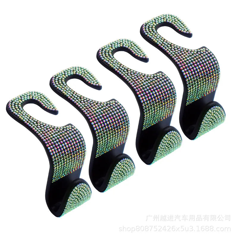 Bling Vehicle Seat Headrest Hook Front Seat, Car Hook Bling Automotive Hangers for Purse, Bag, Handbag, Grocery, Car Accessories