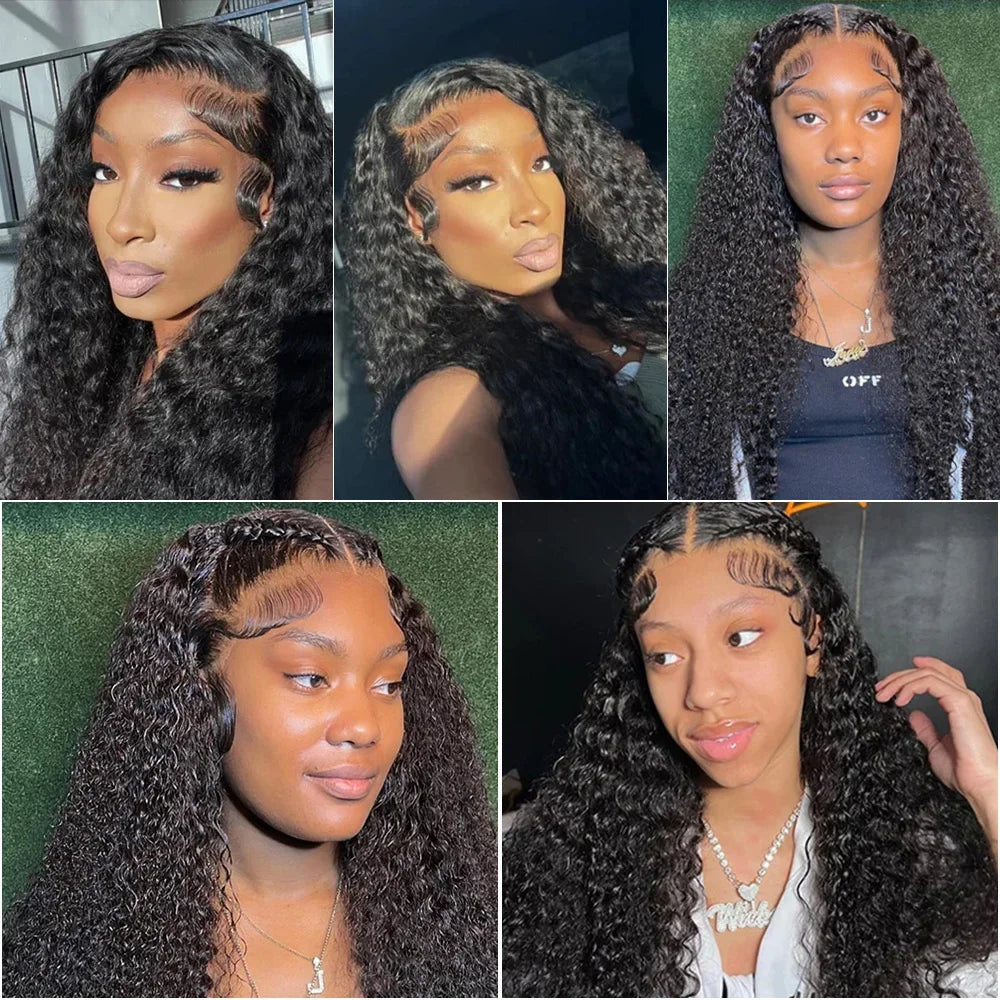 Deep Wave Lace Frontal Wigs 13x6 Hd Loose Curly Human Hair Water Wave Pre Plucked 360 Full Transparent Lace Closure Front Wig