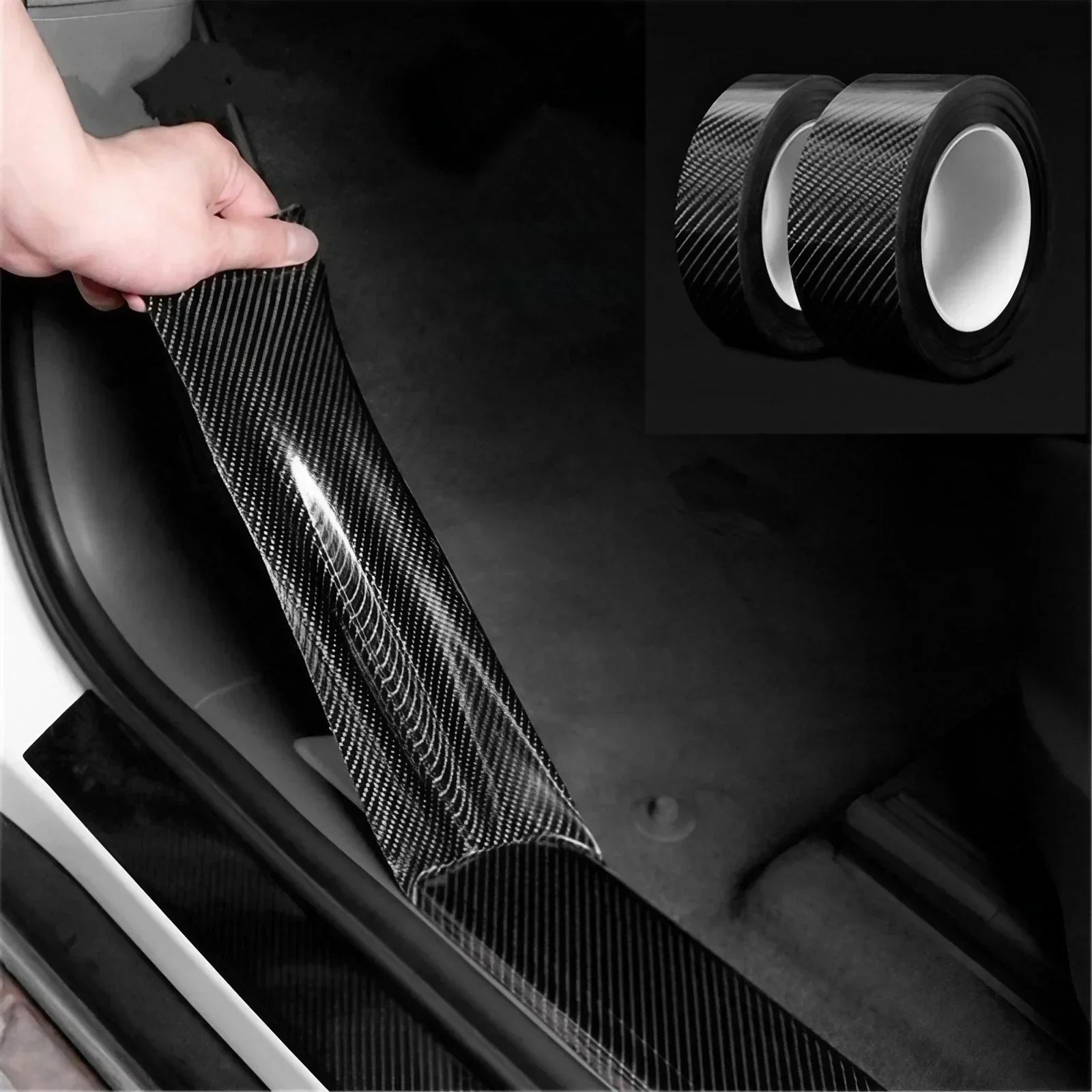 3D Carbon Fiber Film Sticker for Car Window B C Pillar - 3/5/7/10cm * 300cm, Decoration Cover, Automotive Styling