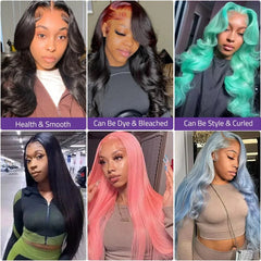 360 Full Lace Closure Wigs Human Hair 180% Density 13x6 Hd Lace Front Wig Body Wave HD Lace Frontal Wigs 5x5 Glueless for Women