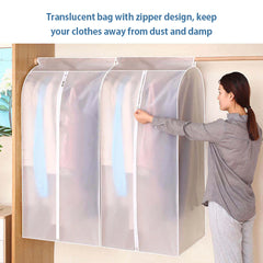 Clothes Cover Protector Hanging Garment Storage Bag Translucent Waterproof Hanging Storage Bag for Wardrobe with Full Zipper