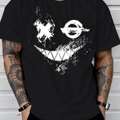 Men's T-shirt Unisex Smiling Face Printed T-shirt Summer Casual Short Sleeved T-shirt