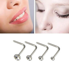 Set of Shiny Geometric Nose Rings - Exquisite and Simple Design Ensures Long-Lasting Wear, Ideal for Prom and Special Occasions