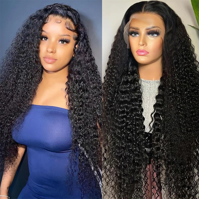 13x6  Water Wave Curly Lace Frontal Human Hair Wig 30 40 Inch Pre Plucked Deep Wave Lace Front Wigs Brazilian Water Wave Wigs