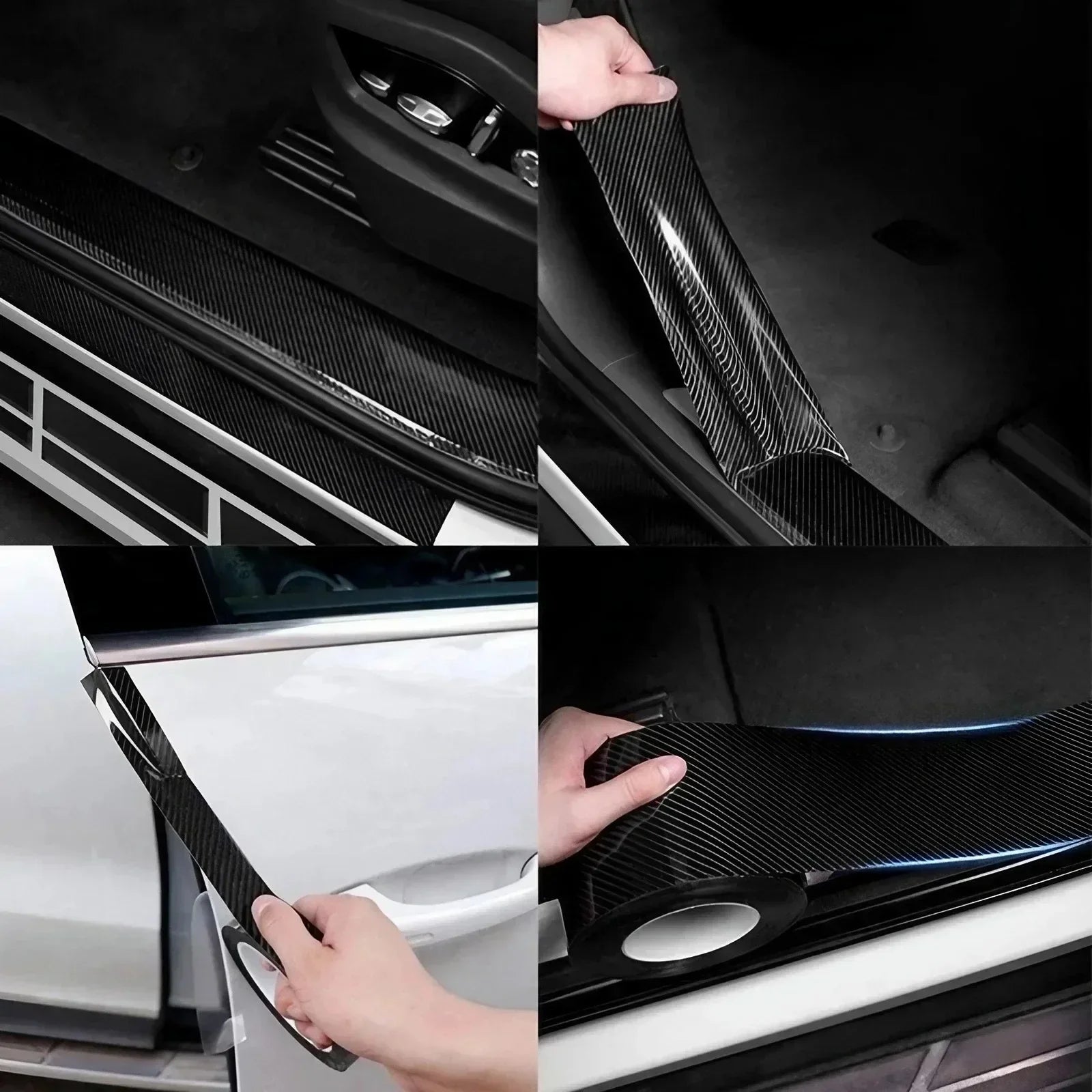 3D Carbon Fiber Film Sticker for Car Window B C Pillar - 3/5/7/10cm * 300cm, Decoration Cover, Automotive Styling