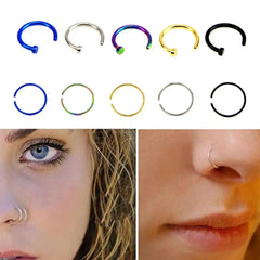 Set of Shiny Geometric Nose Rings - Exquisite and Simple Design Ensures Long-Lasting Wear, Ideal for Prom and Special Occasions