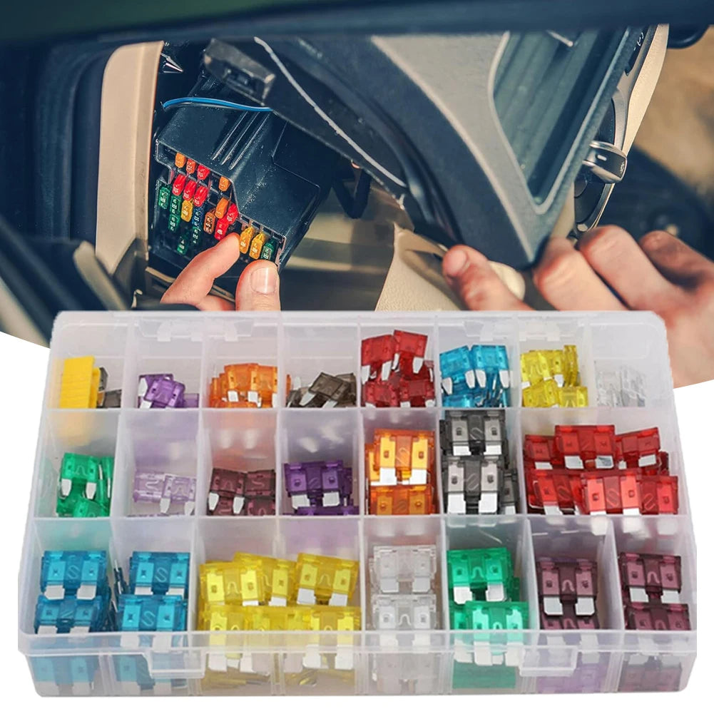 100/140/300Pcs Car Fuses Assortment Kit Medium Mini Auto Car Fuses 2A/3A/5A/7.5A/10A/15A/ 20A/25A/30A/35A Blade Fuses Automotive