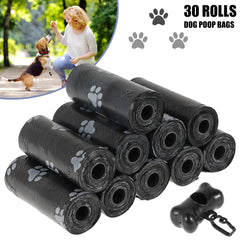 Dog Poo Bags 30/60 Rolls Biodegradable Poop Waste Bag Refill Rolls for Dogs 1 Adjustable Dispenser 100% Leak Proof Dog Waste Bag