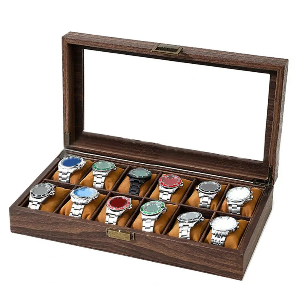 Watch Organizer Elegant Watch Storage Box with Window Display Removable Pillows Dust-proof Design Capacity Organizer for Watches