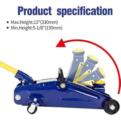 Aain 2 Ton Hydraulic Floor Jackcar jack Hydraulic Trolley Service Lifting Range 5-1 8" to 13" Floor Jack with 4000 lb Capacity