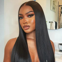 Straight Lace Front Wig Long Straight Black Lace Front Wigs HD Transparent 13x4 Lace Frontal Wig Brazilian Human  For Black Wome