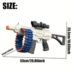 Soft Bullet Toy Gun Electric Automatic Toy, Toy Blaster with 26 Dart Clips and 30 Foam Darts, Outdoor Shooting Games Toys