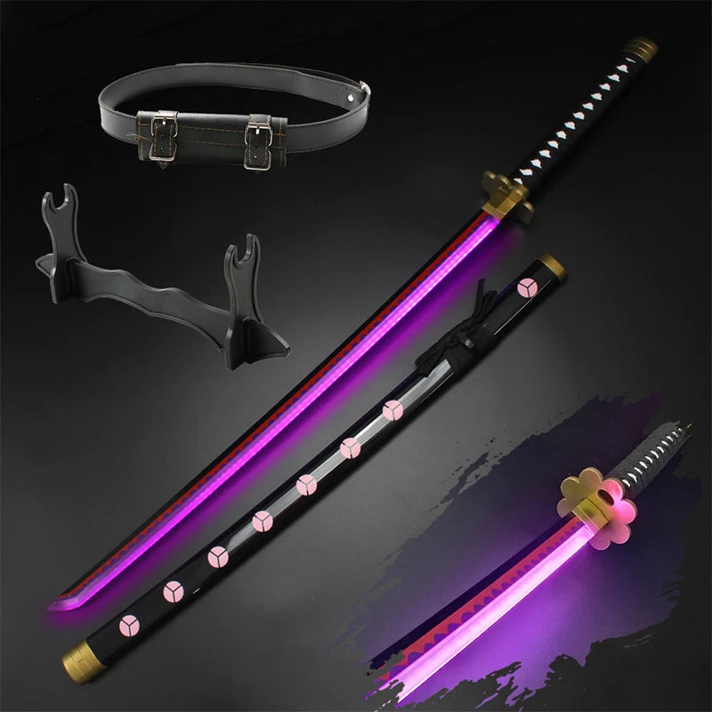 Roronoa Zoro Katana LED Light Up Sword Role-playing Weapons Props Sandai kitetsu Yubashiri Halloween Gifts