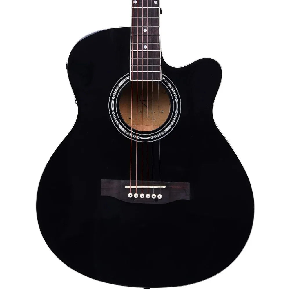 Acoustic Electric Guitar Acoustic Guitars with Strings, Children's Day Gift, Spruce Wood Electro Finish Electric Acoustic Guitar