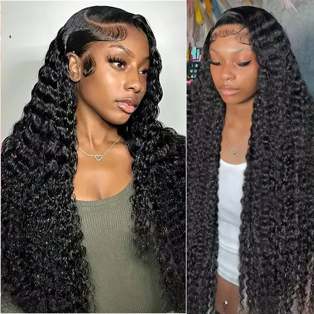 Deep Wave Lace Frontal Wigs 13x6 Hd Loose Curly Human Hair Water Wave Pre Plucked 360 Full Transparent Lace Closure Front Wig