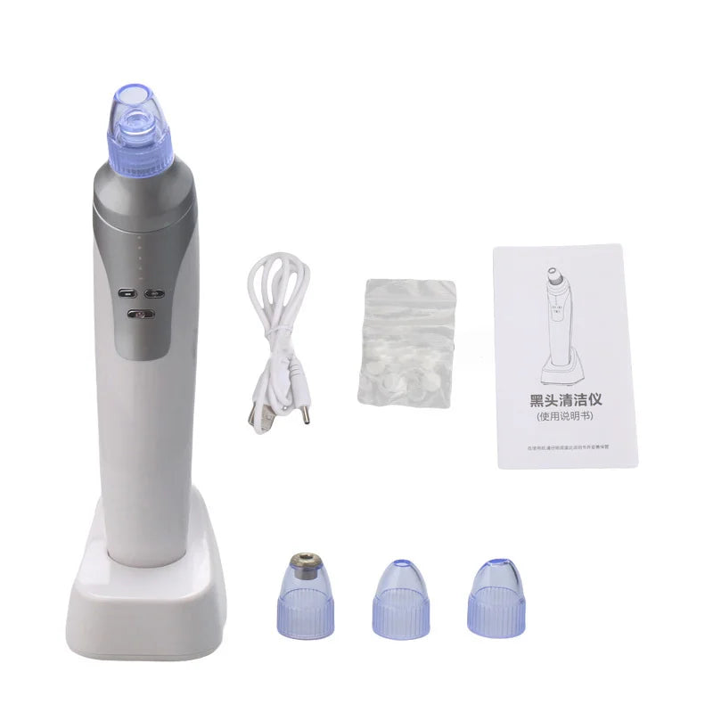 Eletric Skin Cleanser Water Oxygen Vacuum Facial Pore Skin Care Blackheads Remove 4 heads Deep Cleaning Tools