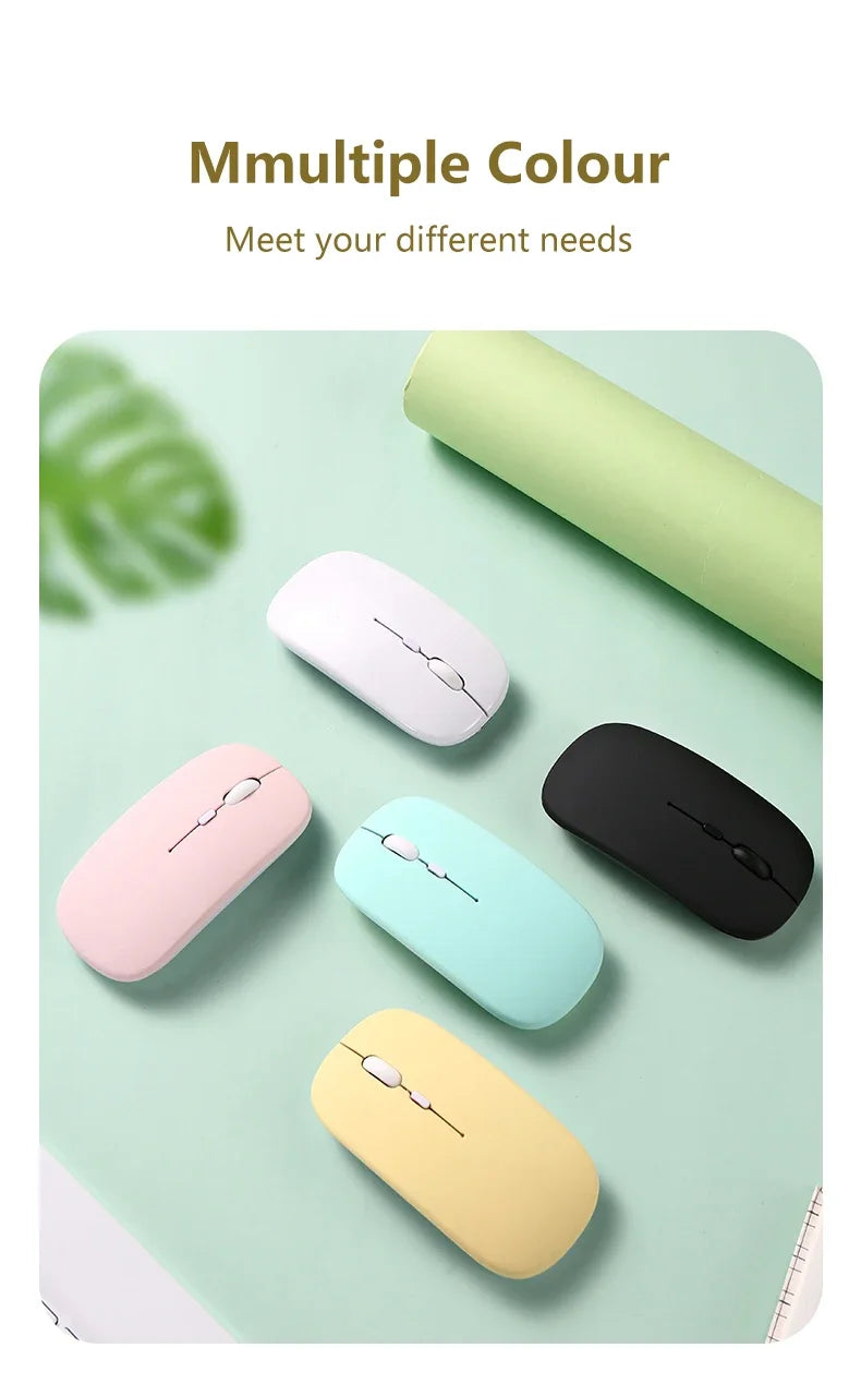 Bluetooth Mouse Wireless Mute Ergonomic Portable Mini Office Mouse Durable Keyboard Color Selectable For Multiple Devices