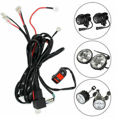 Motorcycle Fog Light Wiring Harness Socket With LED Indicator Switch Automotive Relay DC 12V Work Light Connector Accessories